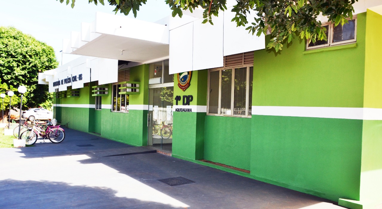 Fachada da delegacia de Aquidauana - Foto: Polícia Civil/Divulgação